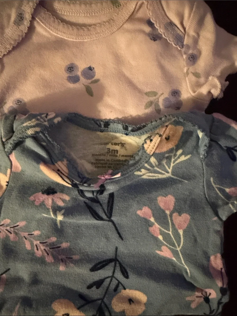 Kids Floral & Fruit Short Sleeve One-Piece Bundle - Blue, Lavender, White, Rust